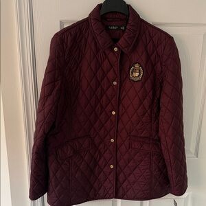 Ralph Lauren Burgundy Quilted Utility Jacket